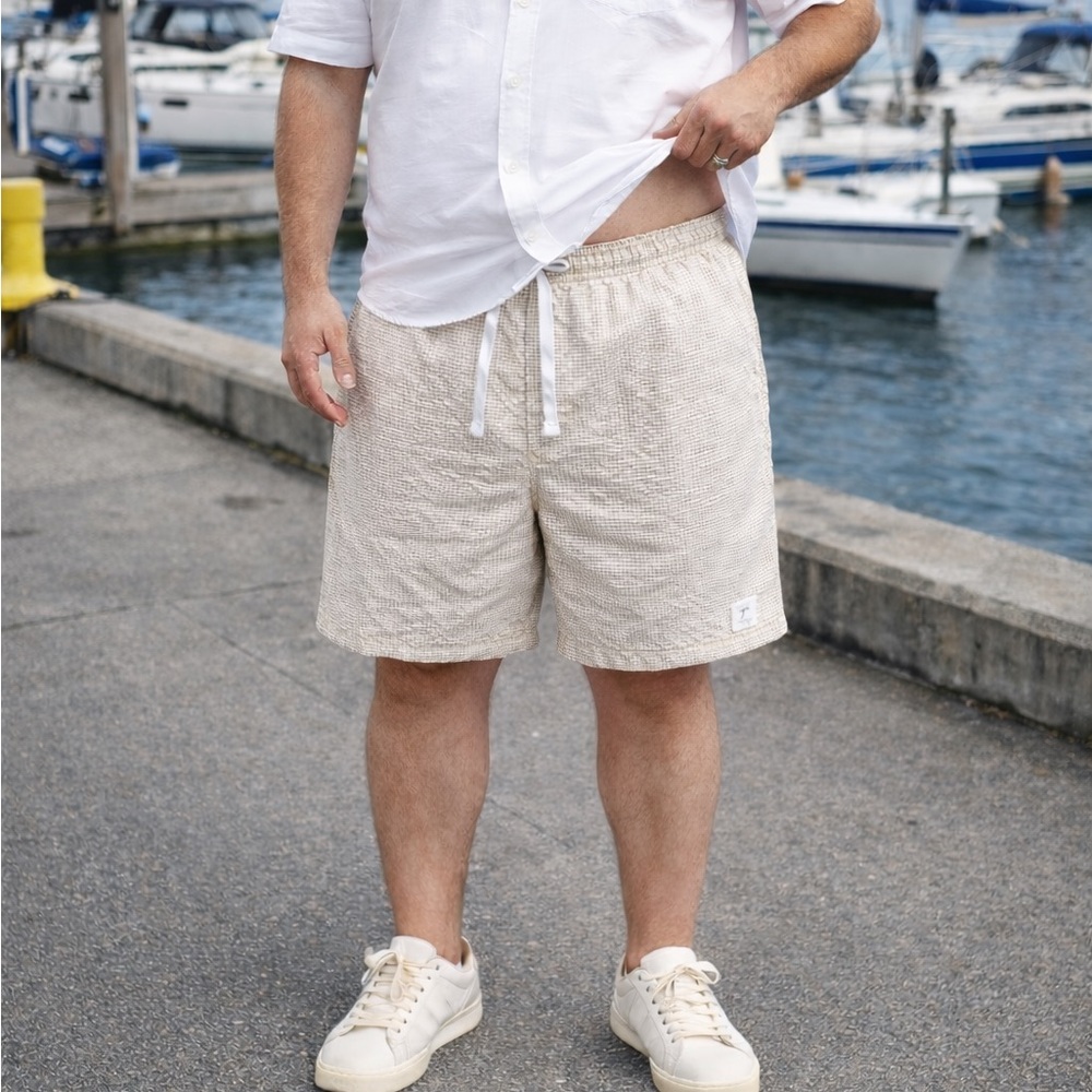 The Academy Brand Men's Beige Athletic Shorts